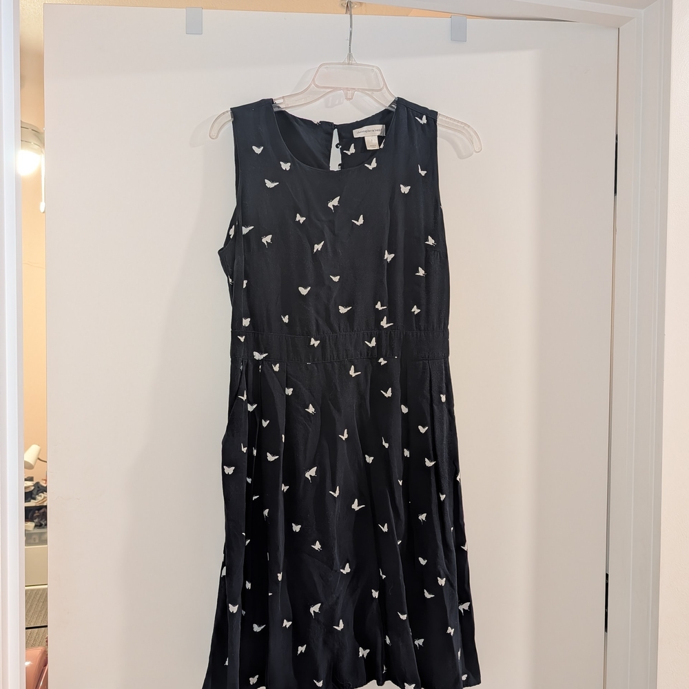 Christopher & Banks Black Dress with White Accents